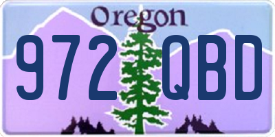 OR license plate 972QBD