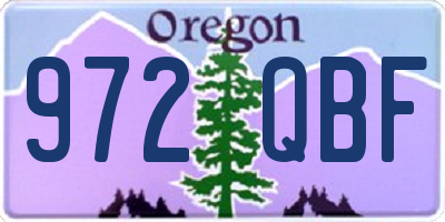 OR license plate 972QBF