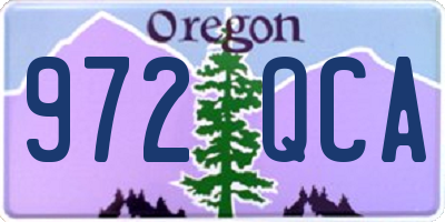 OR license plate 972QCA