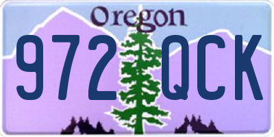 OR license plate 972QCK
