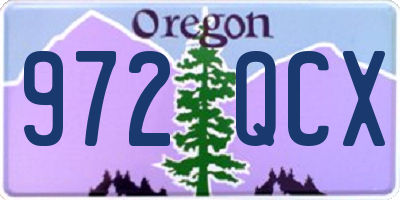 OR license plate 972QCX
