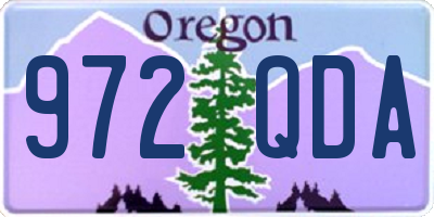 OR license plate 972QDA
