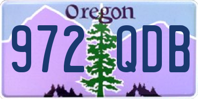 OR license plate 972QDB