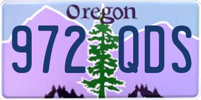 OR license plate 972QDS