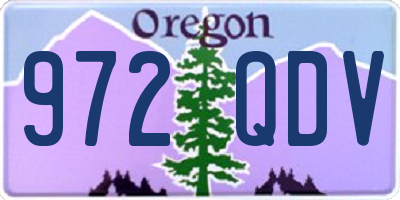 OR license plate 972QDV