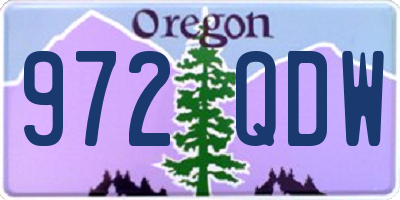 OR license plate 972QDW