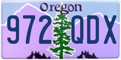 OR license plate 972QDX
