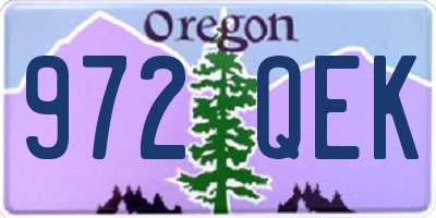 OR license plate 972QEK