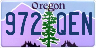 OR license plate 972QEN