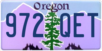 OR license plate 972QET