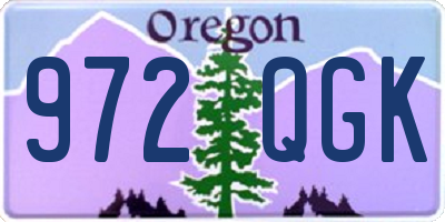 OR license plate 972QGK