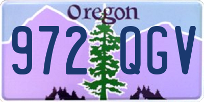 OR license plate 972QGV