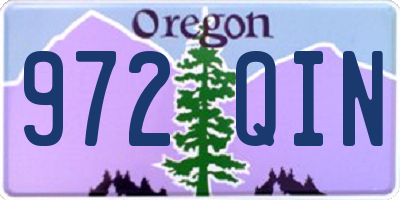 OR license plate 972QIN