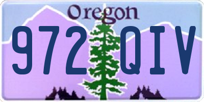OR license plate 972QIV