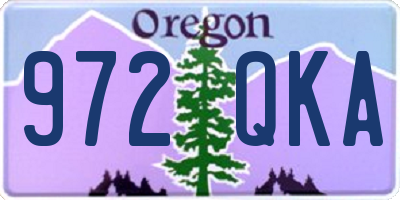 OR license plate 972QKA