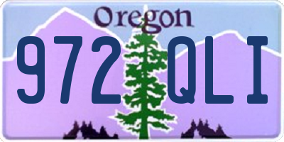 OR license plate 972QLI