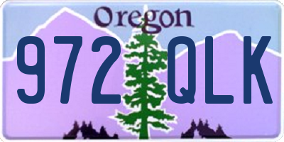 OR license plate 972QLK