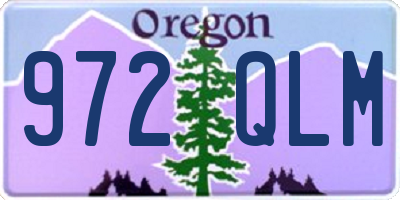 OR license plate 972QLM