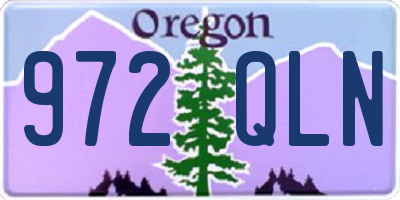 OR license plate 972QLN