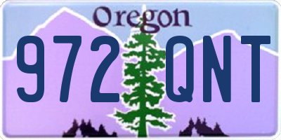 OR license plate 972QNT