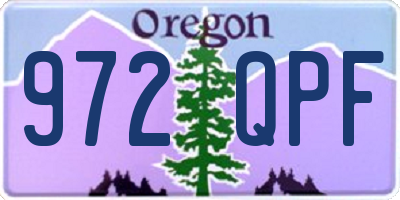 OR license plate 972QPF