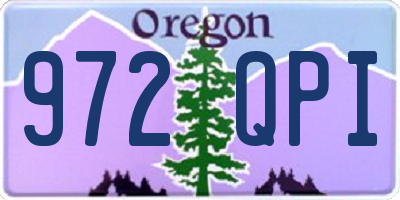 OR license plate 972QPI