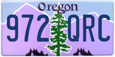 OR license plate 972QRC