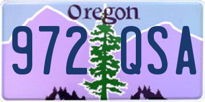 OR license plate 972QSA