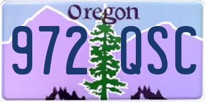 OR license plate 972QSC