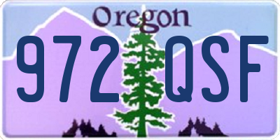 OR license plate 972QSF