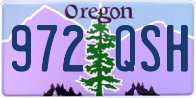 OR license plate 972QSH