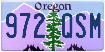 OR license plate 972QSM