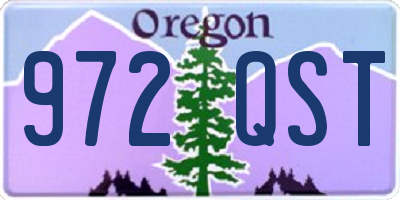 OR license plate 972QST