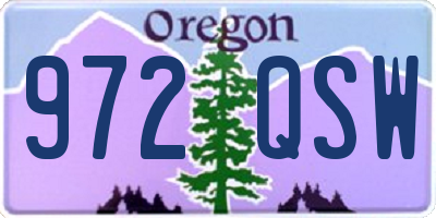 OR license plate 972QSW