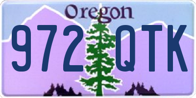 OR license plate 972QTK