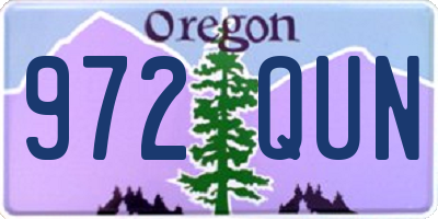 OR license plate 972QUN