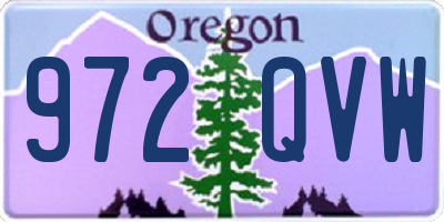 OR license plate 972QVW