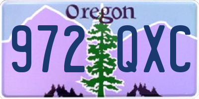 OR license plate 972QXC