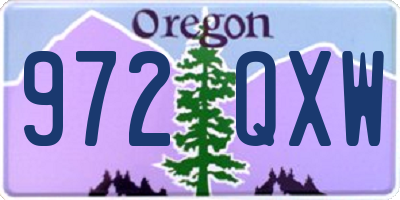OR license plate 972QXW