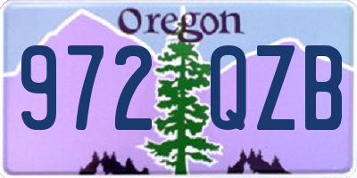 OR license plate 972QZB