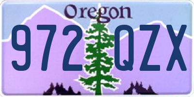 OR license plate 972QZX