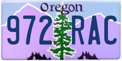 OR license plate 972RAC