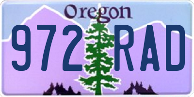 OR license plate 972RAD