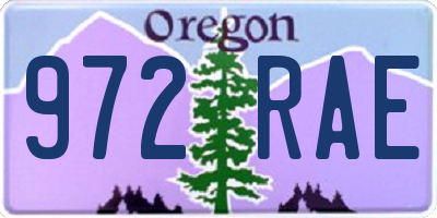 OR license plate 972RAE