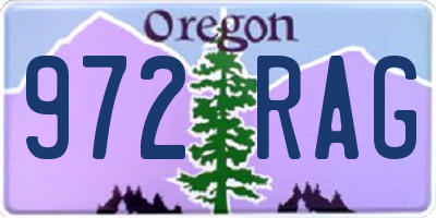 OR license plate 972RAG