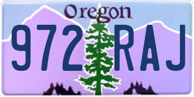 OR license plate 972RAJ