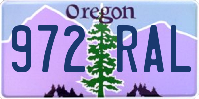 OR license plate 972RAL