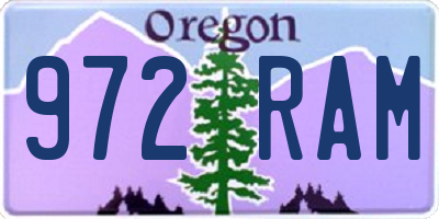 OR license plate 972RAM