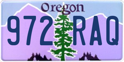 OR license plate 972RAQ