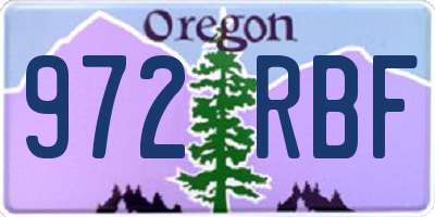 OR license plate 972RBF